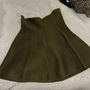 Zara knit midi skirt green / khaki size large